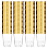 Munfix Gold Plastic Cups - 16 Oz Clear Tumblers with