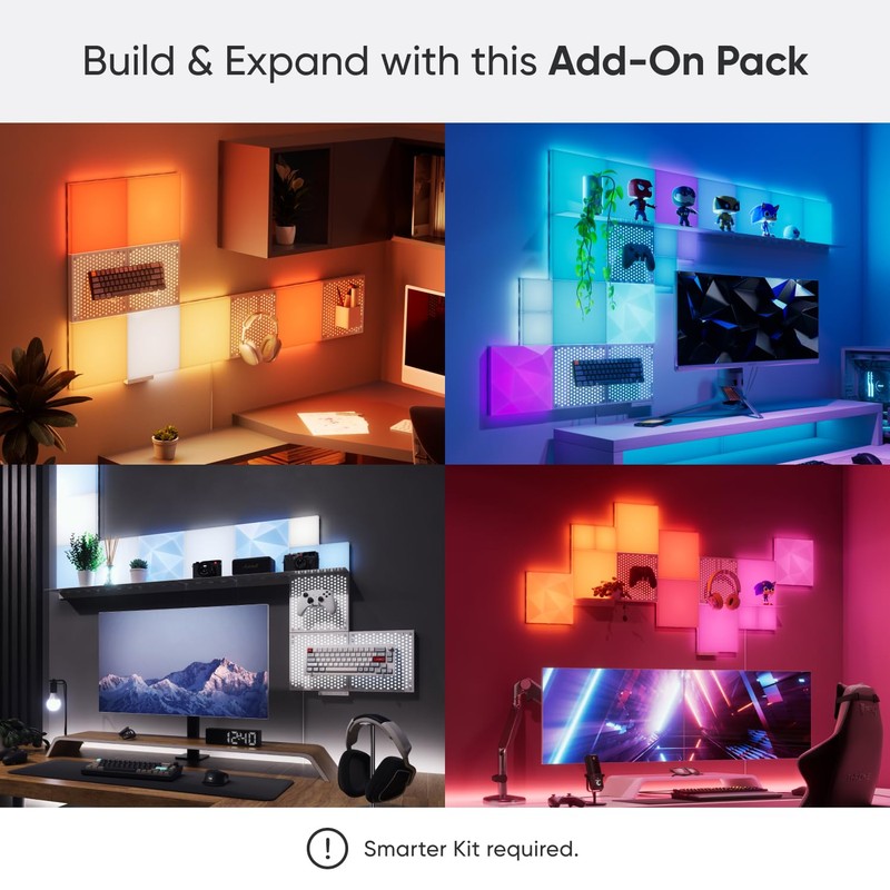 Nanoleaf Blocks Expansion Kit | 2 Shelves, Ultra-Thin Stainless Steel