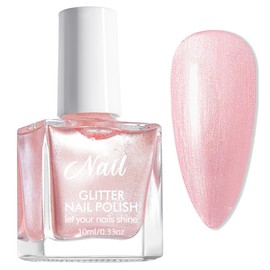 Pink Pearl nail polish - Pearlescent Pale Pink Nail Varnish - Shimmer Mermaid Nail Polish - No Bake Quick Dry Nail Polish - Water Base Breathable nail Polish No Chip Long Lasting