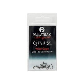 Pallatrax Gripz Wide Gape Fishing Hooks - Carp Fishing Hooks - Award Winning Fishing Hooks (Size 12 - Wide Gape Gripz)