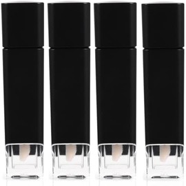 Alipis Brillo Labial Rellenable Lavable y Compacto o Set de 4 Tubos en Plástico Negro, Capacidad 5g Adecuado para Guardar en Bolsa o Bolso Maquillaje para Guardar Bolsa Bolso Maquillaje