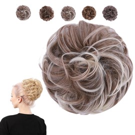Juvabun Premium Messy Bun Hair Piece - Beach Blonde | Hair Pieces for Women & Men| Messy Bun Hair Piece Synthetic Hair | Everyday Wear | Synthetic Hair Bun Scrunchie - Beach Blonde