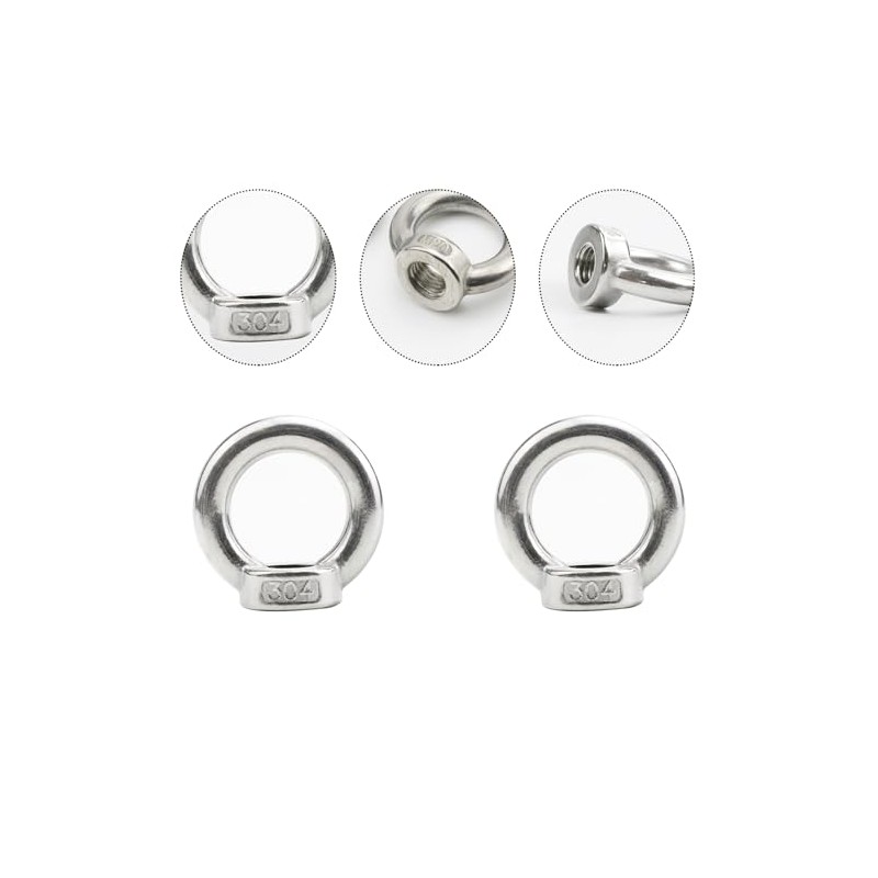 5 Pcs Lifting Eye Nuts, Stainless Steel M10 Eye Nut,