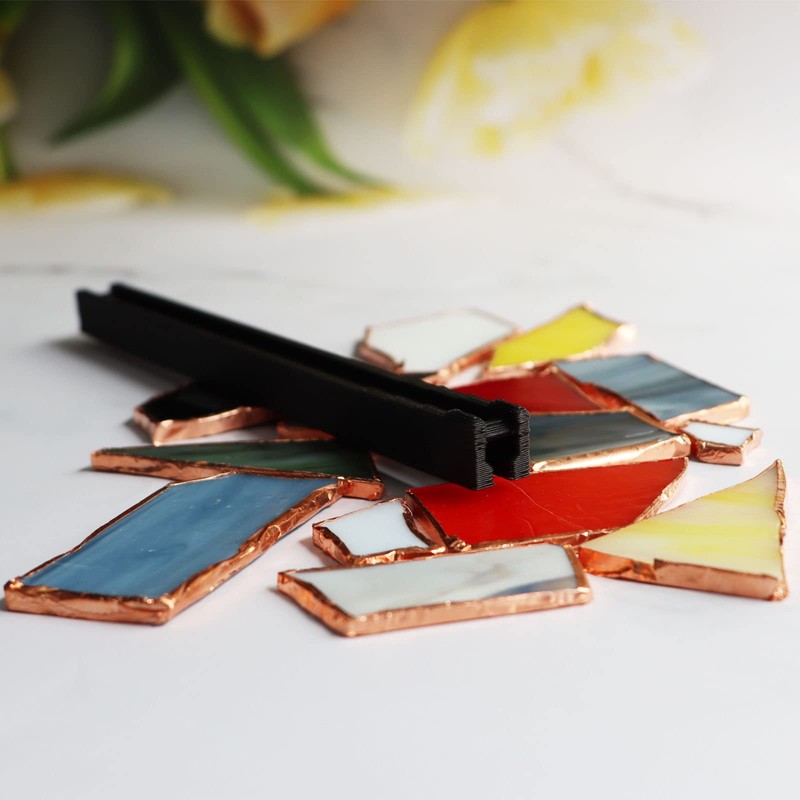 PIAOLGYI Stained Glass Copper Foiling Tool,Hand Foiler 7/32" Foil Crimper,Stained