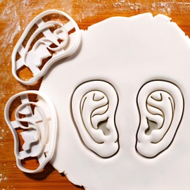 BAKERLOGY Pair of Ears Cookie Cutters - Detailed Cookie Cutter Design for Baking and Crafting, Ideal for Fondant, Dough, Clay