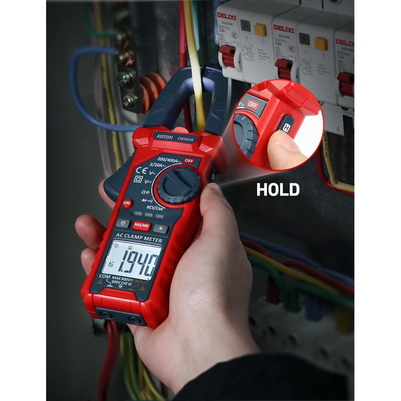 AstroAI Digital Clamp Meter Multimeter 2000 Counts Amp Voltage Tester