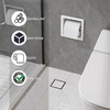 Neodrain Recessed Toilet Paper Holder, White Stainless Steel Built-in Tissue