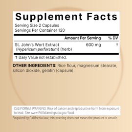 NatureBell St. John’s Wort Extract, 240 Capsules – 600 mg Per Serving – Non-GMO, cGMP Manufactured