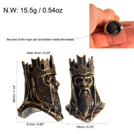 Knife Lanyard Beads, Paracord Beads, Pontiff Beads,Hand Casted Copper Charm,for EDC DIY Paracord Accessories ST#109