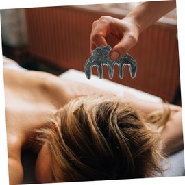 SAFIGLE Jade Scalp Massage Comb Portable Jade Comb for Hair Massage Scalp Care Natural Jade with Five for Relaxation Comfort