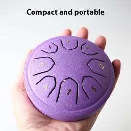 Steel Tongue Drum 4 Inch 8 Notes C Key Percussion Instrument Portable Balmy Drum with Drum Mallets for Meditation Yoga Beginners Majors Family Friends Christmas Gift Handpan Drum