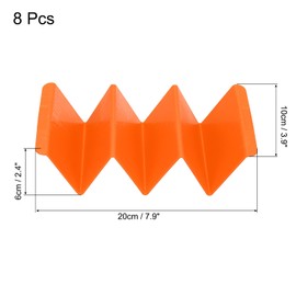 uxcell 8 Pcs Taco Holder Stand, Plastic Taco Plates Hold Up to 3 Tacos, Taco Shell Holder Taco Tray Dishwasher Microwave Safe, Orange