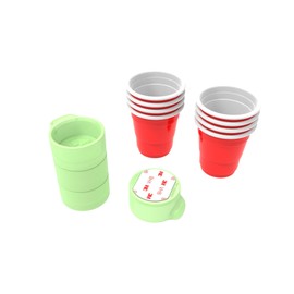Big Shots Shooter Ski Kit, Peel-and-Stick Adhesive Mounts, No Tools Required, Fits All Standard Size Shot Glasses, 4 Mounts (Glow in The Dark)