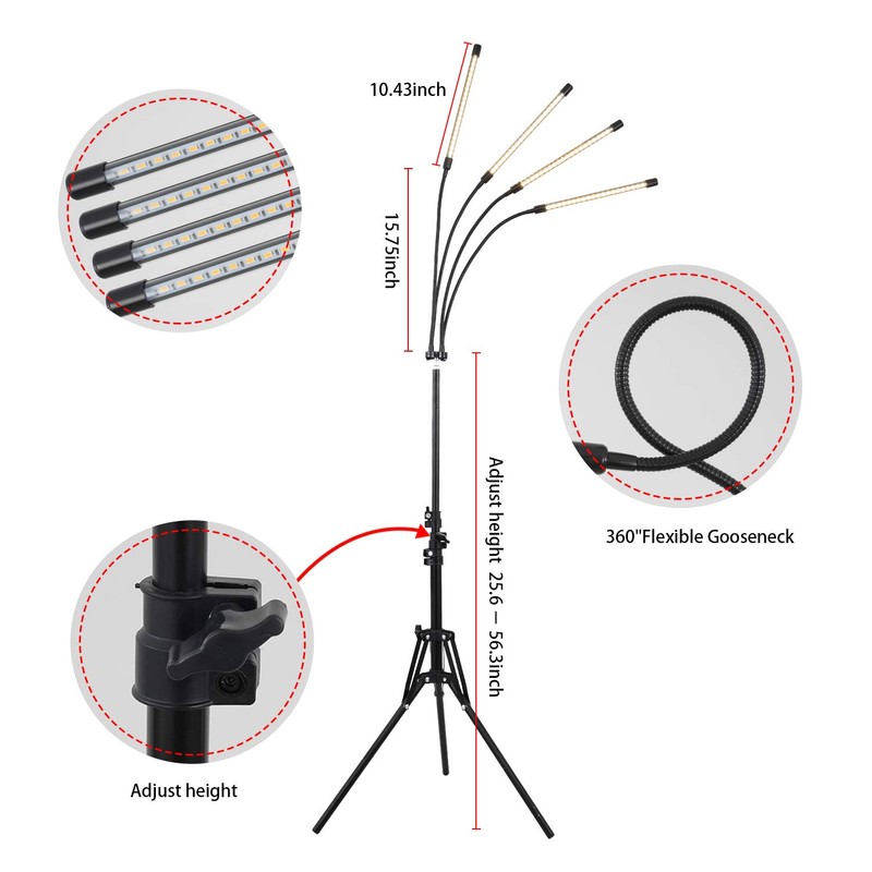WTINTELL LED Plant Grow Light with Stand, LED Grow Light