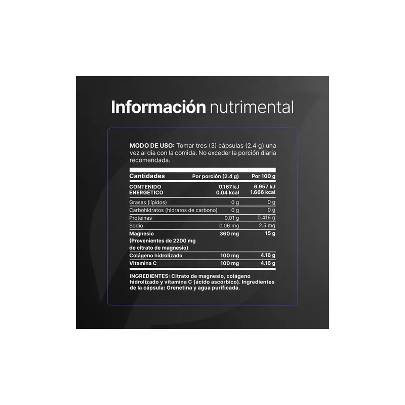 Citrato De Magnesio De 120 Cpsulas Magnesium Citrate B Life