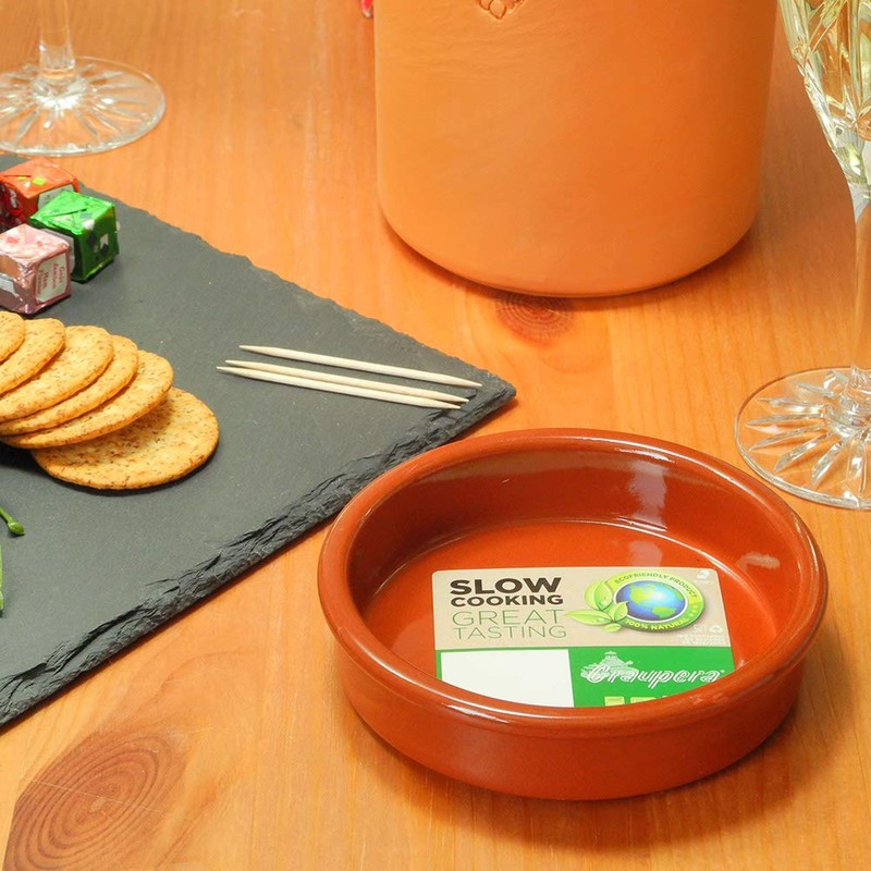 Spanish Grupella sgr-0112br_2 Terracotta Pottery Casuela Ajillo Pot, 4.7 inches