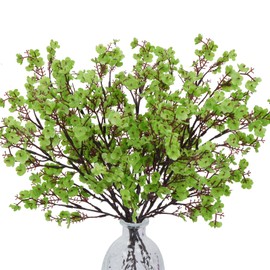 AILANDA Babys Breath Artificial Green Flowers Faux Gypsophila Bouquet St Patrick's Day Decorations Fake Silk Flowers for Home Wedding Party Kitchen Spring Floral Arrangement Table Centerpieces (6Pcs)