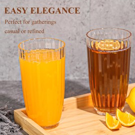 AKMQYM Acrylic Clear Highball Plastic Cups | Plastic Reusable Tumblers 20oz (Set of 6) | Stackable | BPA-free Tumblers | Shatterproof | Top-rack Dishwasher Safe