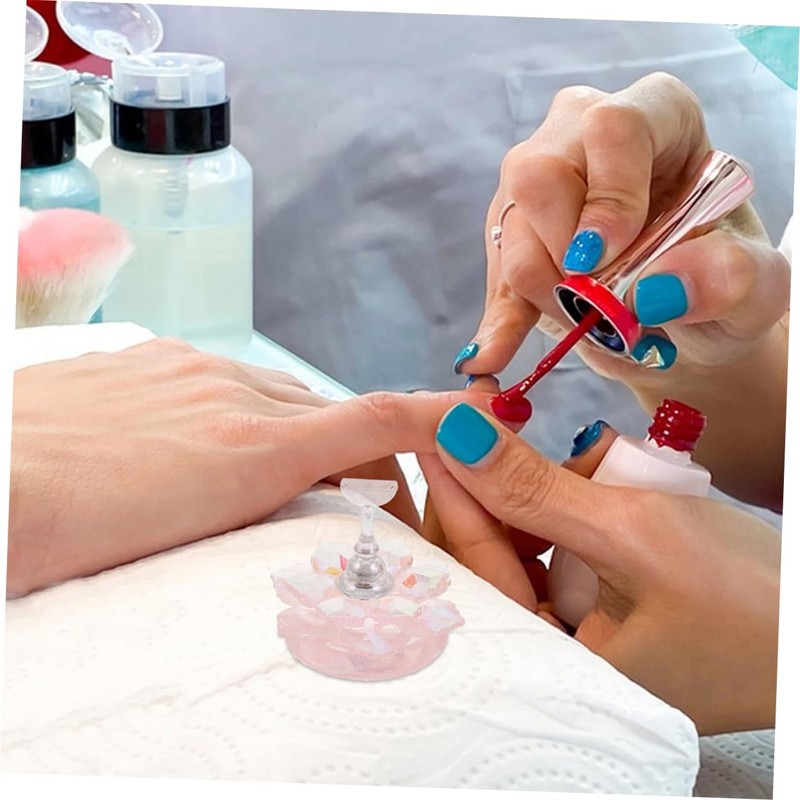 TOVINANNA 2pcs Cherry Blossom Iridescent Nail Art Display Stand Magnetic