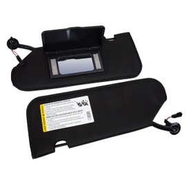 Sun Visor Set W/Vanity Mirrors & Upgraded LED Lighting - Black - for 2005-2013 C6 Corvette