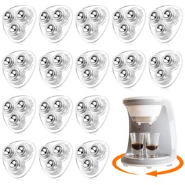 Honoson 16 Pcs Self Adhesive Caster Wheels Appliance Rollers Appliance Sliders for Kitchen Appliances 360° Swivel Universal Wheel Mini Small Kitchen (Clear with 3 Steel Ball Style)