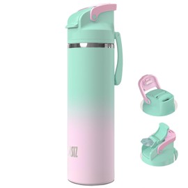 OISIZ Insulated Water Bottle 24 oz with 2-in-1 Straw and Spout Lid, Leakproof and BPA Free, Keep Cold 24H, Vacuum Stainless Steel Water Bottle for School, Travel and Sports, All Dishwasher Safe