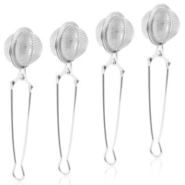 XINSUO® Tea strainer, 4 pieces tea strainer, tea filter for cup, tea strainer with long handle, tea infuser for loose tea, tea strainer, stainless steel, tea filter, coffee strainer, fine mesh tea