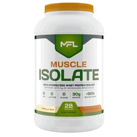 MUSCLE FOOD LABS MUSCLE FOOD LABS MFL 100% Pure Isolate Protein 2 lbs l 30g of Protein l 12g Amino Acids l Keto Friendly l Low Carbs | 28 Servings (Vanilla Bean)