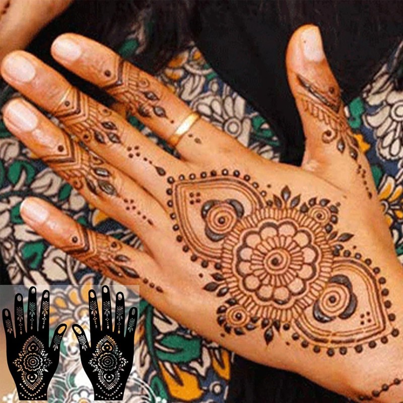 Henna Tattoo Stencils Kit for Hand, 24 Sheets Indian Arabic