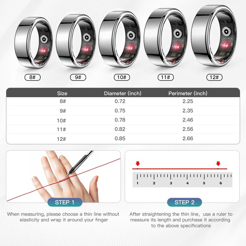 Kuxlagz Smart Ring Health Tracker for Women Men, Sleep Tracker