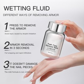 Press on Nail Remover,Fingernails Tips Dissolver for Glue - Precise Fake Fingernail Dissolver Manicure Tool for Indoor Home Outdoor Travel Professional Beauty Salon