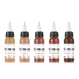 Xtreme Inks Flesh Tone Set, Unlock Realistic Skin Colors, Expertly Crafted Collection for Lifelike Tattoo Artistry, Perfect Blend of Hues, Expertly Formulated (1 oz)