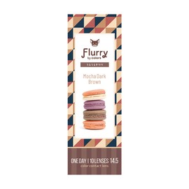Flurry フルーリー 明日花キララ カラコン 【1箱10枚入り】度あり 度なし ワンデー 1day 14.1mm 14.5mm UVカット 高含水 カラーコンタクト（モカダークブラウン／-6.50）