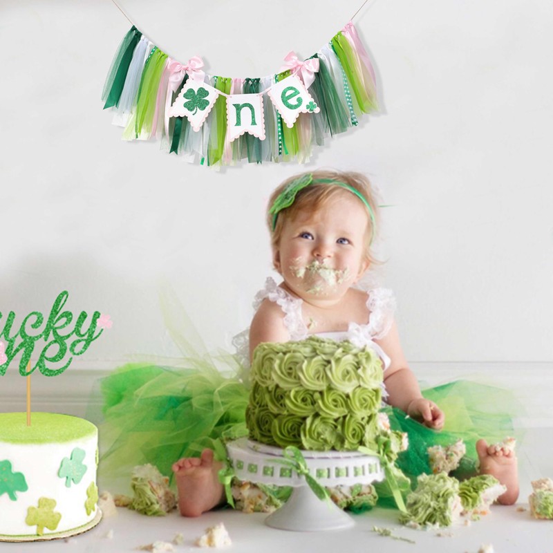 St. Patrick's Day One Highchair Banner - Shamrock 1st Birthday