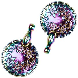 TXSN 2PCS Yarn Cutter Pendants, Antique Metal Thread Cutter Round Shape Cutter Tools for Sewing Crochet Craft, Vintage Dazzle