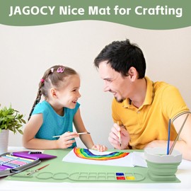 Silicone Craft Mat with Collapsible Cup - 20"X16" Non-Stick Surface for Painting, Sculpting, and Resin Hot Glue Projects-Ideal for Adults and Kids as Birthday Gift Graduation Gift