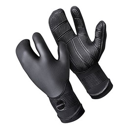 O'Neill Psycho 5MM Double Lined Neoprene Wetsuit Lobster Gloves Black - Adults Unisex - 100% Sealed - Tacky grip - - Size - S