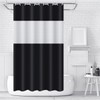 timecity Black Shower Curtain Plastic Shower Curtain Set with 12