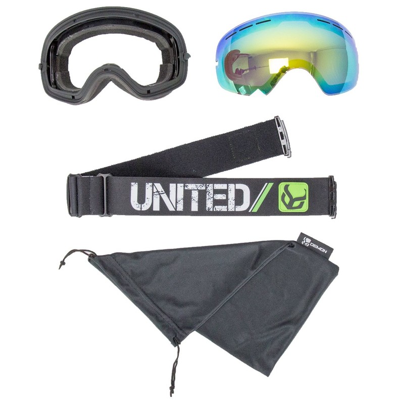 Phantom Helmet with Audio and Snow Supra Goggle (Orange, Small)