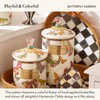 MACKENZIE-CHILDS Butterfly Garden Enamel Canister, Pretty Kitchen Storage Container with