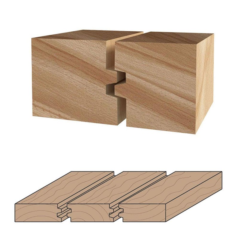 Gasea 1/4 Inch Shank Medium Reversible Glue Joint Router Bit