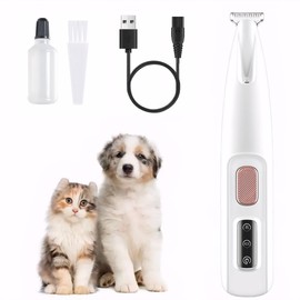 Singring Dog Paw Trimmer, Electric Dog Clippers with LED Light, Rechargeable Low Noise Pet Hair Trimmer for Grooming, Cordless Pet Paw Trimmer, Pet Hair Shaver for Small Dogs Cats