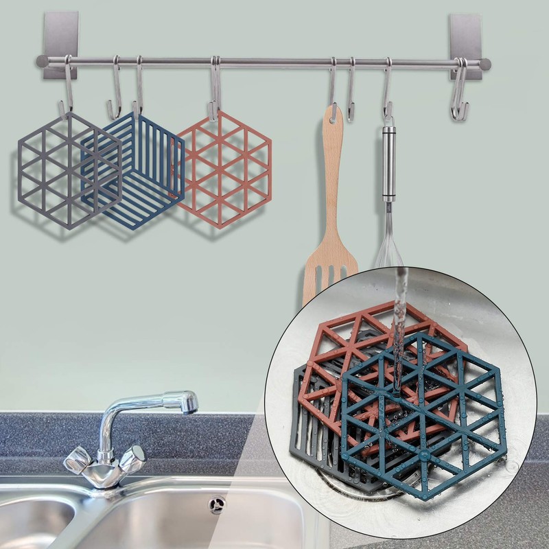 Table Mats Non-Slip Pot Holder Coasters Reusable Hexagon Cup Mat