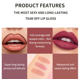 Tinte De Labios Peel Off, Peel Off Lip Stain, Brillo De Labios Mate De Larga Duración, Lápiz Labial Nude, Resistente Al Agua, Non-stick Cup Lip Tint L