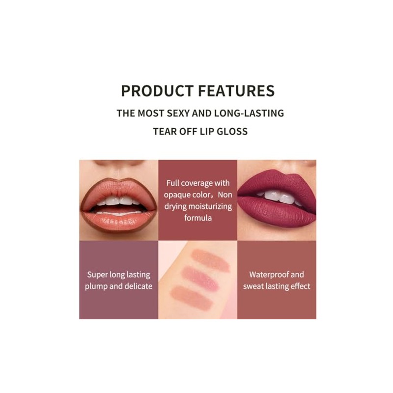Tinte De Labios Peel Off, Peel Off Lip Stain, Brillo
