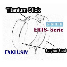 Kikuchi Ohrringe Titan St√§bchen Edelstahl Creolen Kantig Matt Silber + Schwarz Herr √ò 12-18 mm nach Wahl (5 mm/√ò 15 mm)