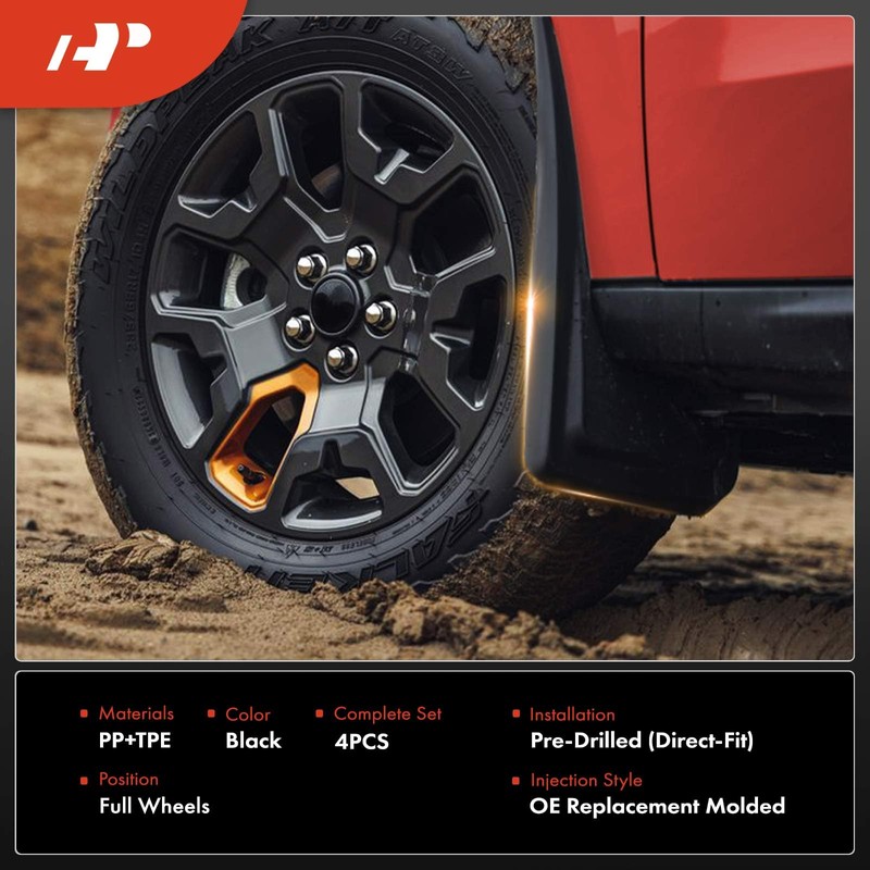 A-Premium Set of 4PCS Mud Flaps Splash Guards Mudguards Mudflaps