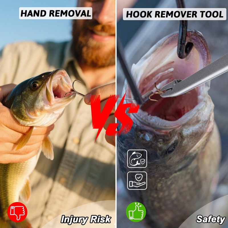 Booms Fishing Hook Remover Tool: 9.5" Stainless Steel Fish Hook