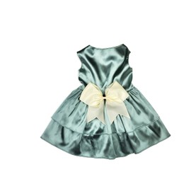 Wedding Dog Dress | Dog Flower Girl Dress | The Mildred | Satin Wedding Dog Dress | Dog Clothes S-5XL | Dog Wedding Dress Bow (5X-Large (60-95 lbs))