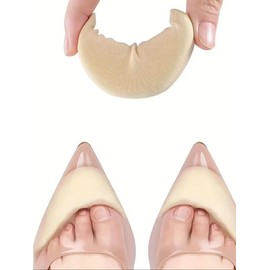 Summer Forefoot Insert Toe Plug, Half Forefoot Pad, Comfort  Anti-pain Shoe Toe Front Long Toe Filler Shoe Cushion - Color: Beige, Size: one-size